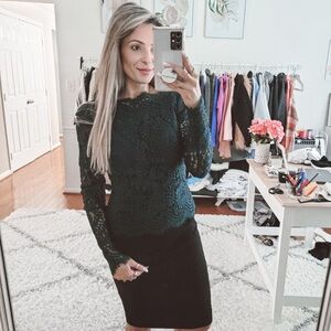 Ted Baker black/green lace bodice Vendela Dress